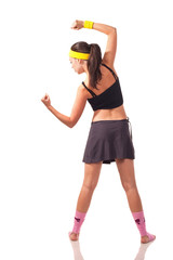 Young girl doing exercises