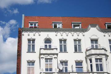 The old white house with balconies