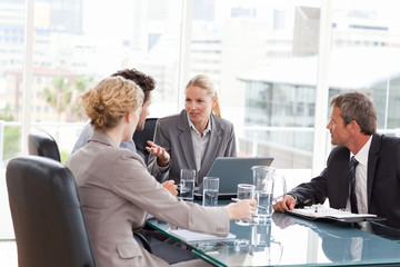 Coworkers during a meeting