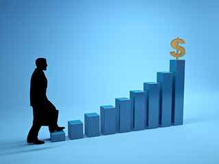 Three dimensional image of the ladder of success