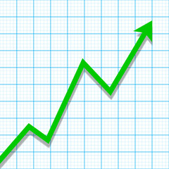 Graph paper with profit loss chart