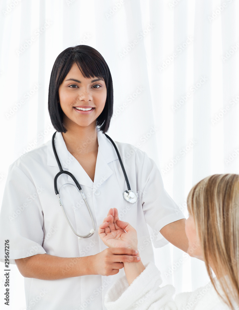 Wall mural senior talking with her nurse