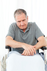 Retired man in his wheelchair
