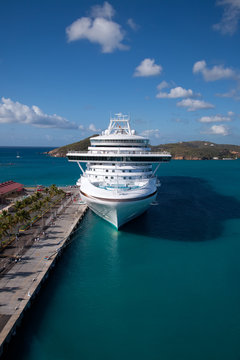 Cruise Ship in Charlotte Amalie, Saint Thomas Bay, USVI