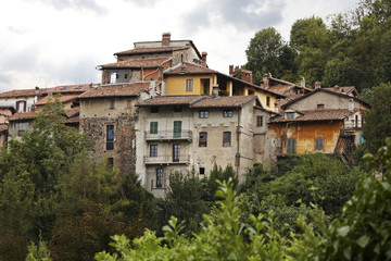 Fototapeta na wymiar Old houses in Avigliana, Italy