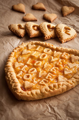 Heart biscuits and cake