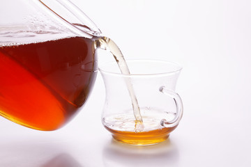 Green tea, healthy drink in table! Fresh hot tea!