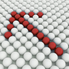 White 3D balls with red balls