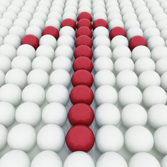 White 3D balls with red balls
