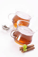 Green tea, healthy drink in table! Fresh hot tea!