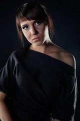 Portrait of young beautiful brunette