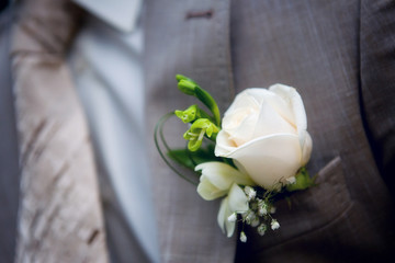 Boutonniere on a man's jacket