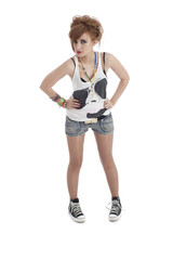 Young girl isolated with attitude