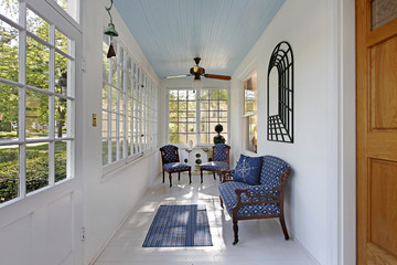 Porch with wall of windows