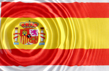 Fototapeta premium spain flag under water with nice circles and ripples