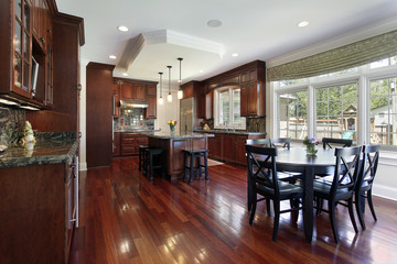 Kitchen with cherry wood cabinetry