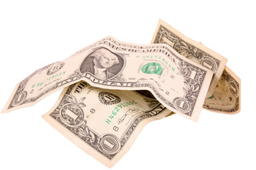 1 dollar bills isolated