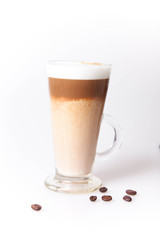 coffe cup with coffee beans
