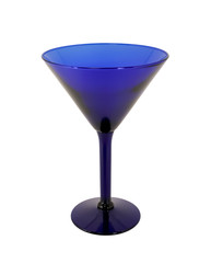 Cobalt blue wine glass on white