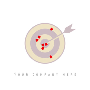 logo picto web cible amour marketing commerce design icône