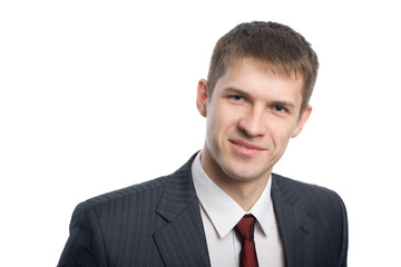 Smiling handsome young businessman.