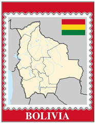 Bolivia national emblem map coat flag business background