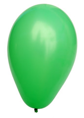 ballon de baudruche vert sur fond blanc