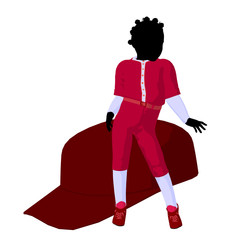 African American Teen Baseball Player Illustration