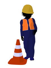 Teen Construction Worker Illustration