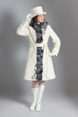 girl in fur coat