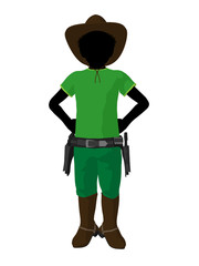 African American Teen Cowboy Illustration