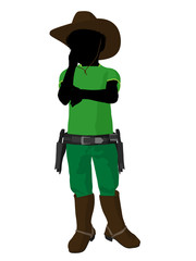 African American Teen Cowboy Illustration