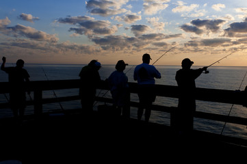 Fototapeta na wymiar Early morning fishing