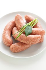 raw bratwurst sausages