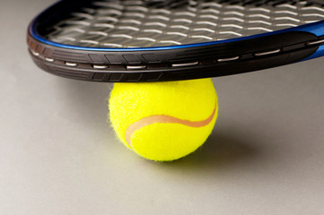 Tennis concept with balls and racket