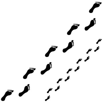 footprint trace on white background illustration