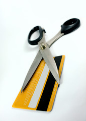 A credit card and scissors