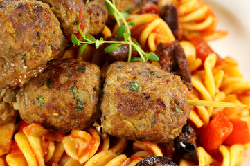Meatballs On Pasta