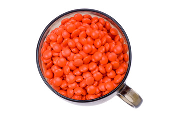 medical tablet with cup macro