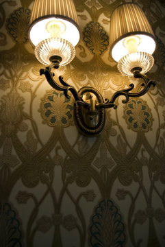 Photo of wall lamp with dim light