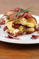 Scrambled eggs and bacon