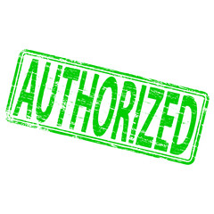 Rubber stamp illustration showing "AUTHORIZED" text