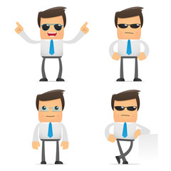 set of funny cartoon manager