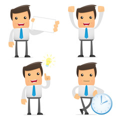 set of funny cartoon manager