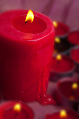 candles on a blurred background