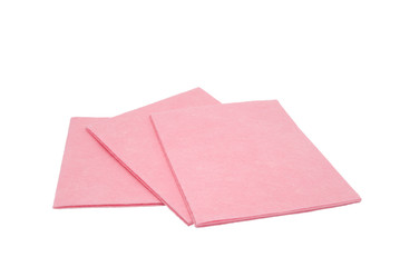 Three pink napkins