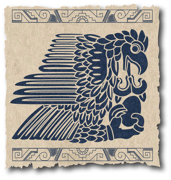 the vector mayan and inca tribal on old paper