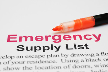 Emergency supply list