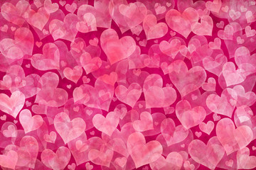 Fototapeta na wymiar Valentine's Day background with pink hearts