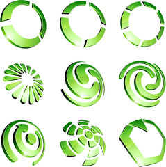 Green vibrant logo set.